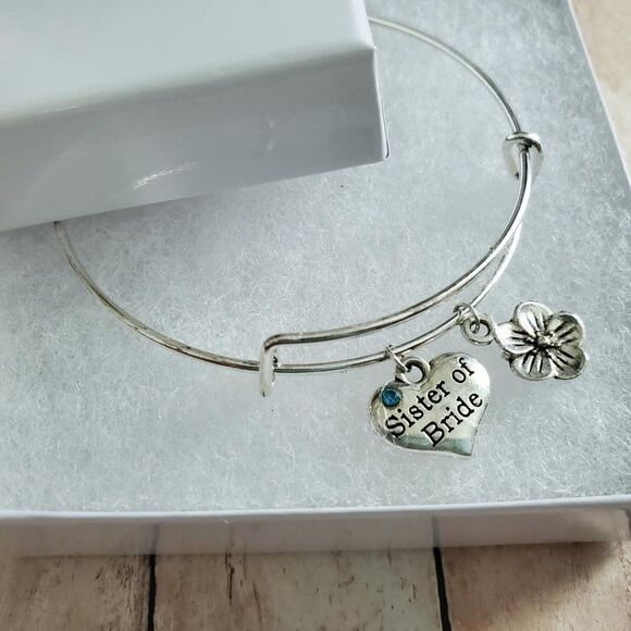 Sister of the Bride Bracelet, Wedding Party Jewelry - Picture 10 of 12